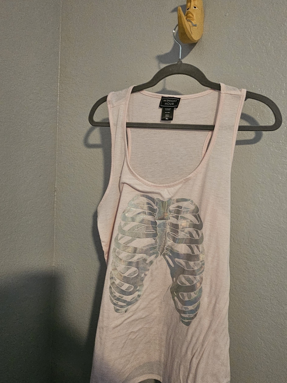 Pink Rib Cage Tank Top